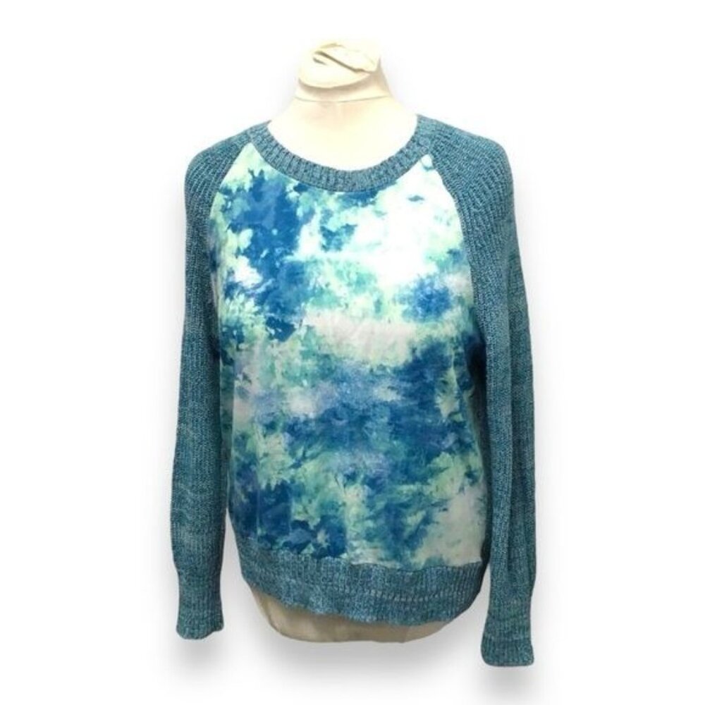 Olive & Vine (OVLA) Women’s Long Sleeve Crew Neck Mixed Media Sweater, sz L
